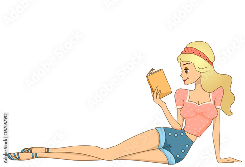 Girl Retro Read Book