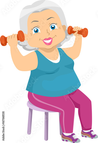 Senior Girl Chair Dumbbells