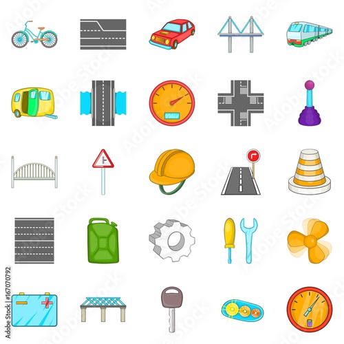 Gateway icons set, cartoon style
