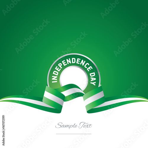 Nigeria Independence Day ribbon logo icon