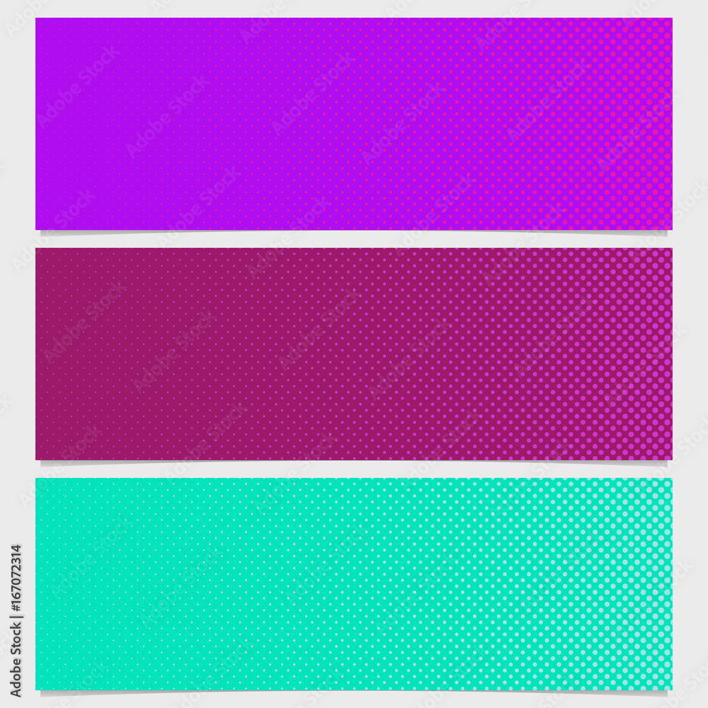 Halftone dot pattern banner design - vector illustration from circles in varying sizes