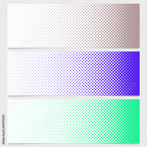 Halftone dot pattern banner template - vector graphic from circles in varying sizes