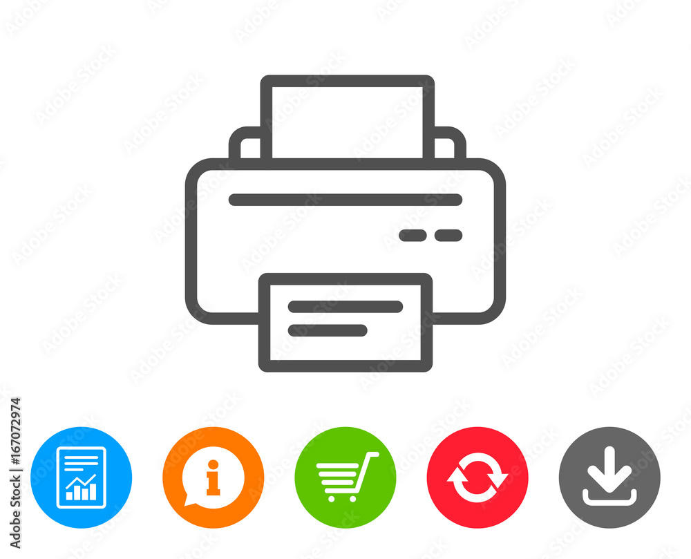 Printer icon. Printout device sign. Printer icon. Printout device sign.