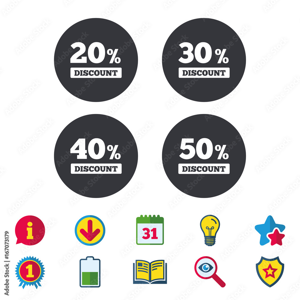 Sale discount icons. Special offer price signs. Sale discount icons. Special offer price signs.