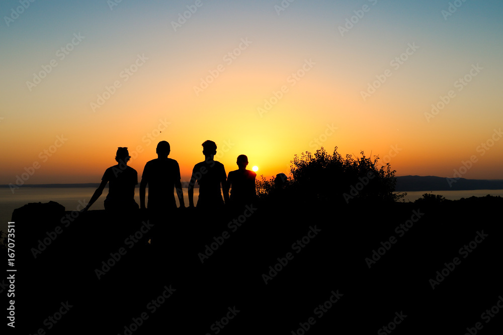 Silhouettes during sunset