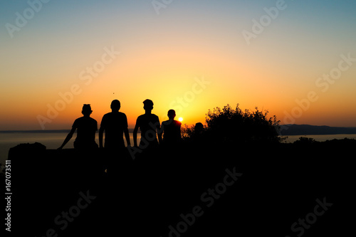 Silhouettes during sunset