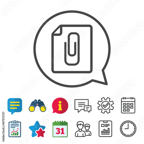 File annex icon. Paper clip symbol.