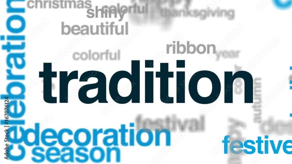 Tradition animated word cloud, text design animation. Tradition animated word cloud, text design animation.