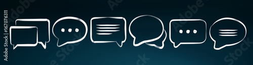 Hand-drawn discussion icons sketch