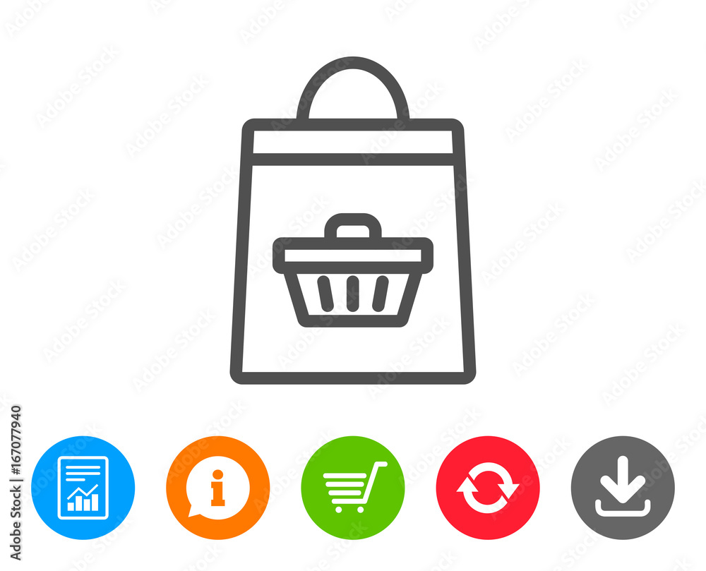 Shopping bag line icon. Supermarket buying sign. Shopping bag line icon. Supermarket buying sign.