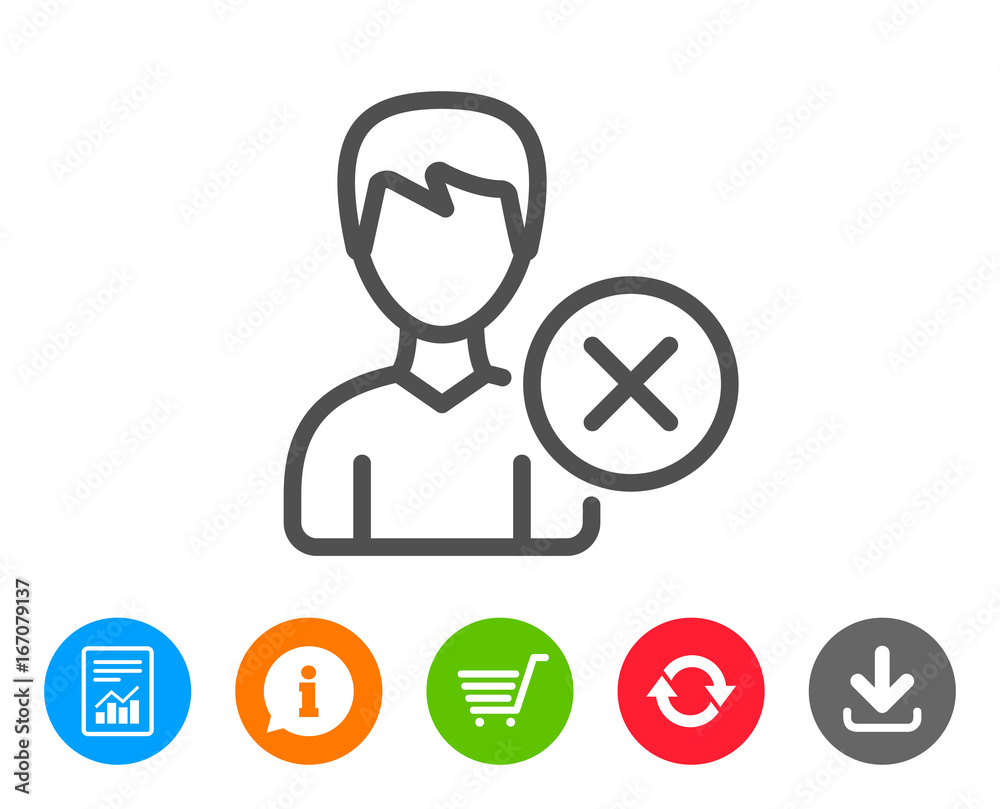 Remove User line icon. Male Profile sign. Remove User line icon. Male Profile sign.