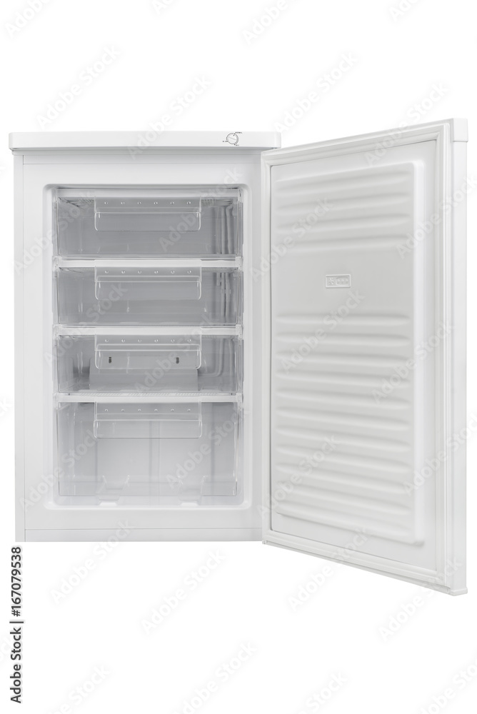White refrigerator isolated on white background White refrigerator isolated on white background