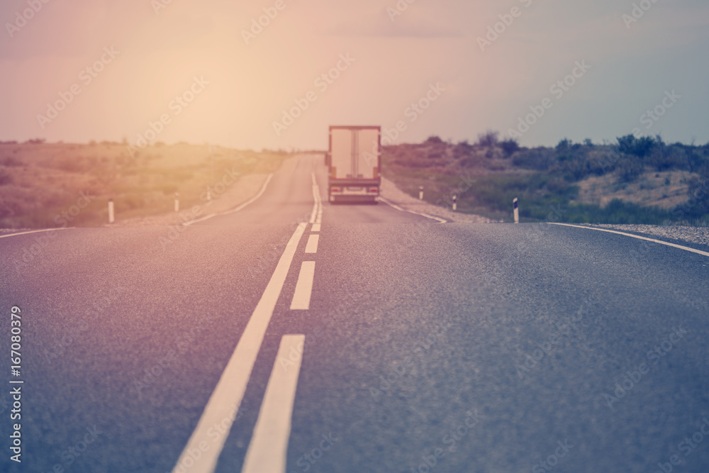 Fototapeta premium Logistic by Container truck