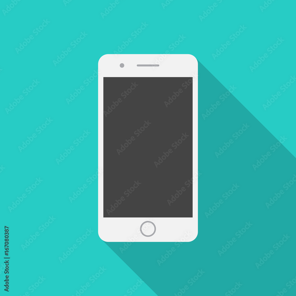 Mobile phone icon with long shadow. Flat design style. Smart phone simple silhouette. Modern, minimalist icon in stylish colors. Web site page and mobile app design vector element. Mobile phone icon with long shadow. Flat design style. Smart phone simple silhouette. Modern, minimalist icon in stylish colors. Web site page and mobile app design vector element.