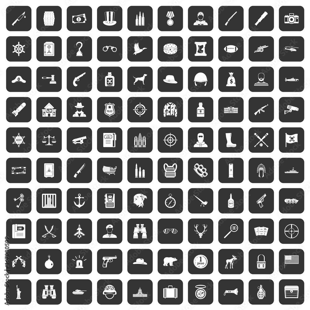 100 bullet icons set black 100 bullet icons set black