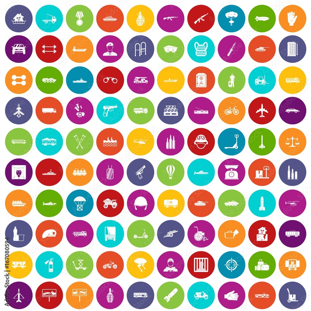 100 burden icons set color 100 burden icons set color