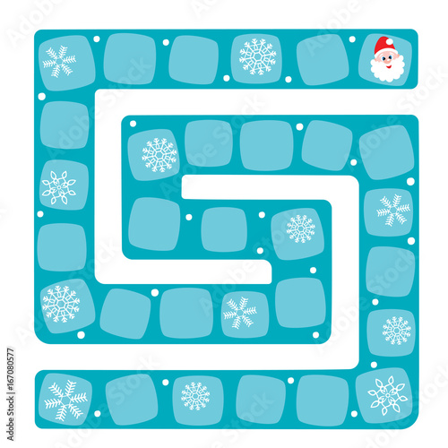 Snow labyrinth. Vector illustration of a board game