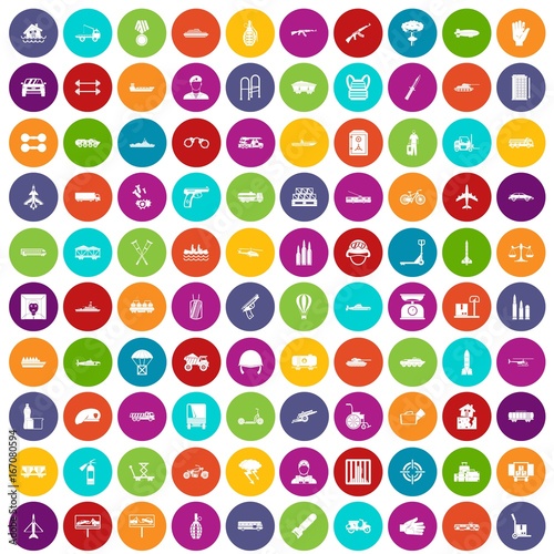 100 burden icons set color