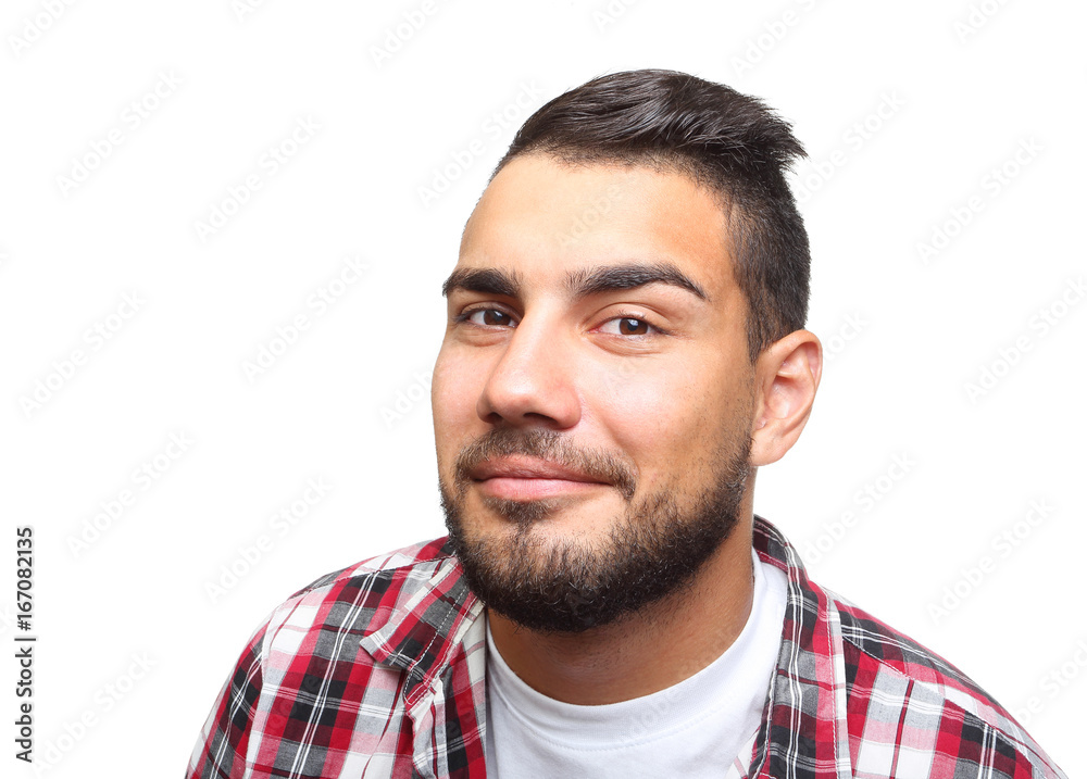 Obraz premium Young man portrait on white