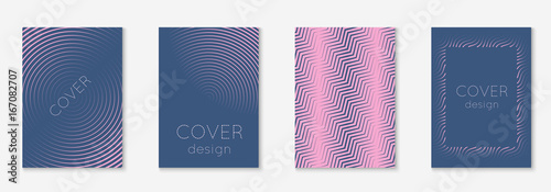 Minimal trendy covers. Vector halftone gradients. Geometric future template for flyer, poster, brochure and invitation. Minimalistic colorful cover. Set of EPS 10 illustration.