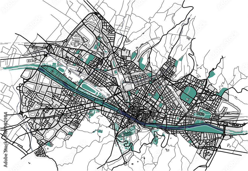 vector map of the city of Florence, Italy