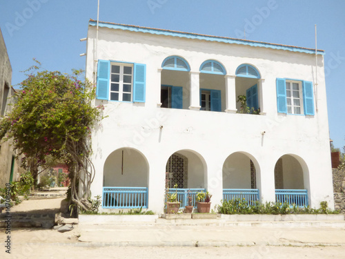 White house in an afircan island photo