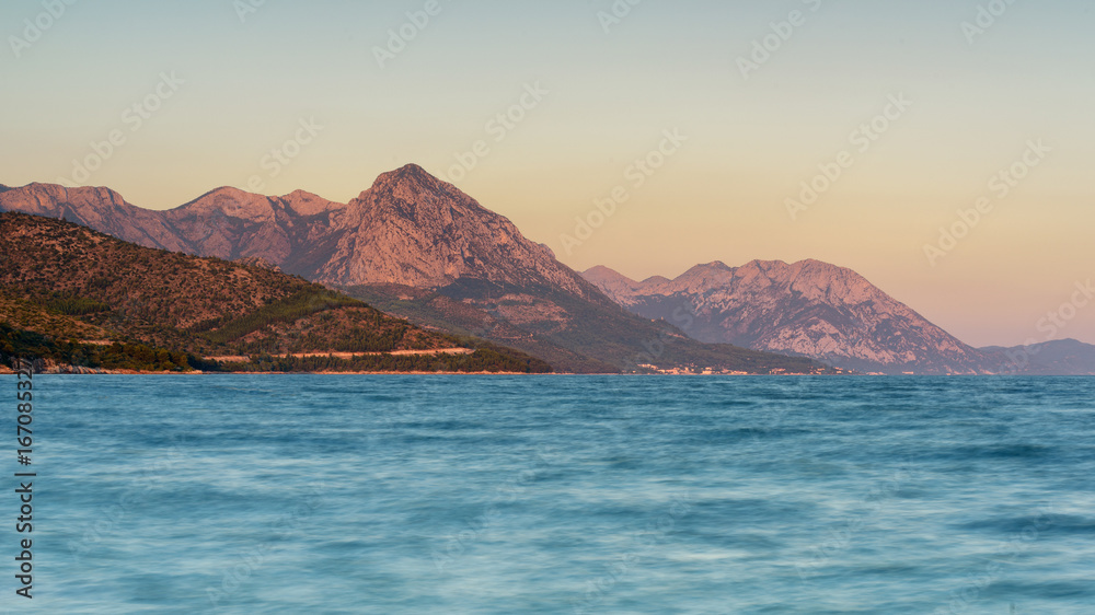 Croatia golden mountains by the coast