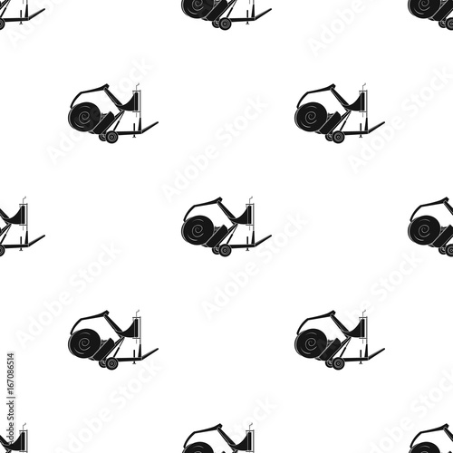 Modern agricultural machinery for  of hay and rolling circles.Agricultural Machinery single icon in black style vector symbol stock illustration.