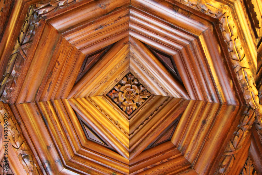 Fototapeta premium old wood ceiling roof ornament