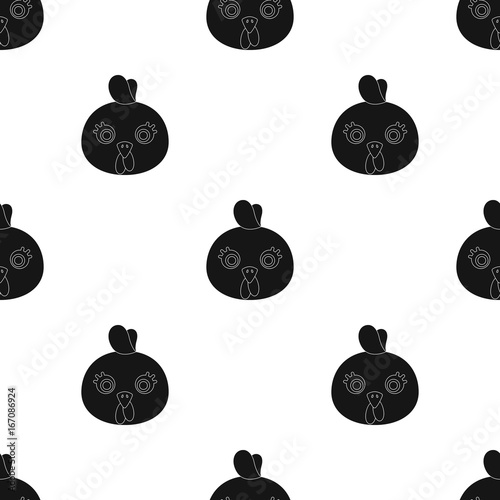 Hen muzzle icon in black style isolated on white background. Animal muzzle symbol stock vector illustration.