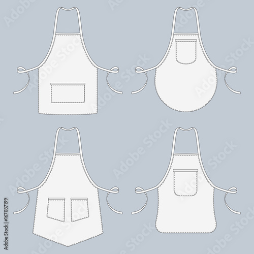 Cook uniform. Restaurant apron vector template collection