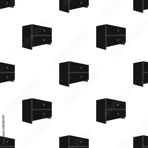 White bedside table with two drawers.Room accessories for all sorts of things.Bedroom furniture single icon in black style vector symbol stock illustration.