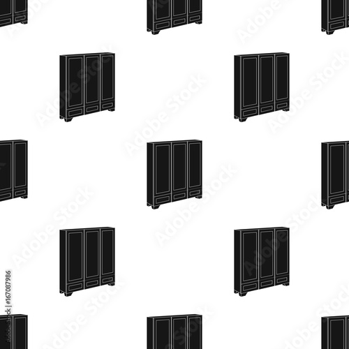 Bedroom wardrobe for clothing.Bedroom furniture for clothes.Bedroom furniture single icon in black style vector symbol stock illustration.