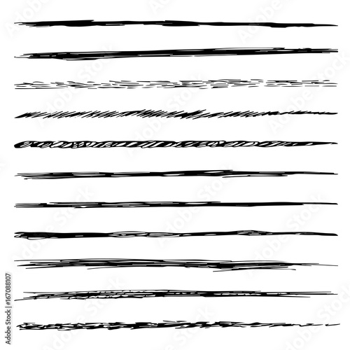 Set of brushes isolated on white background