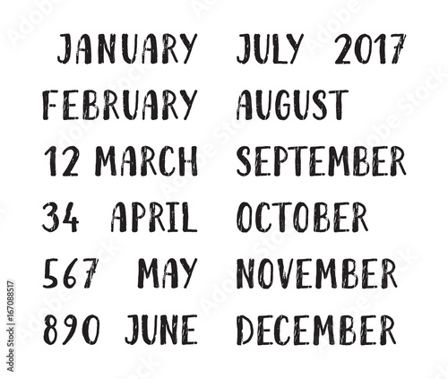 Month names and numbers