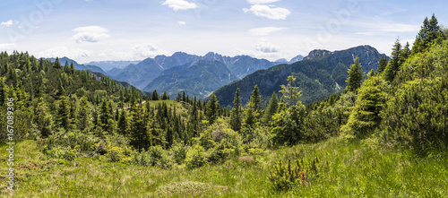 View from Nassfeld in Carnic Alps to Julian Alps