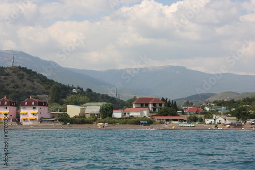 the waterfront in the village of Solnechnogorskoye Crimea