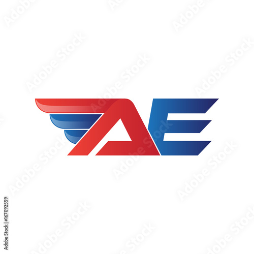 fast initial letter logo vector wing