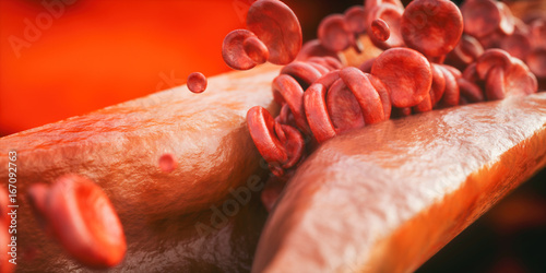 Closeup of a atherosclerosis- 3D rendering photo