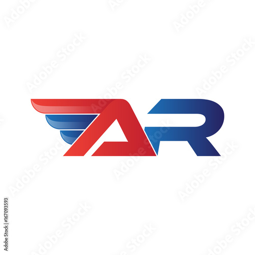 fast initial letter logo vector wing