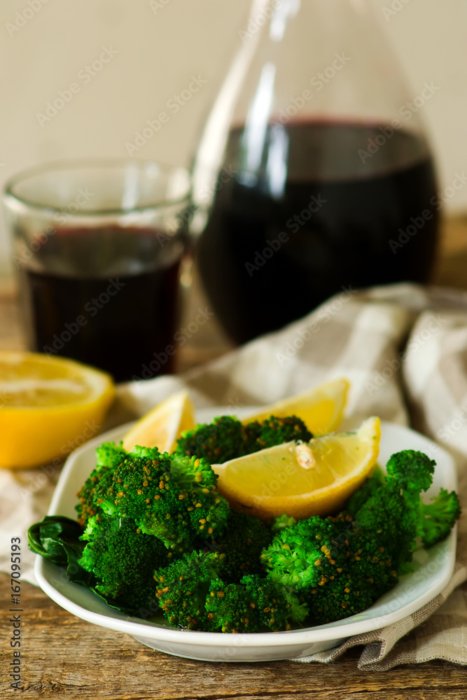 Broccoli ribs warm salad.rustic style. Broccoli ribs warm salad.rustic style.