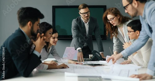 Business people working at modern business office