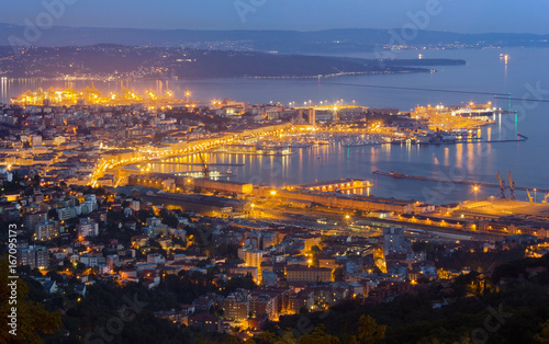 Trieste, Italy, Cityscape in Late Evening