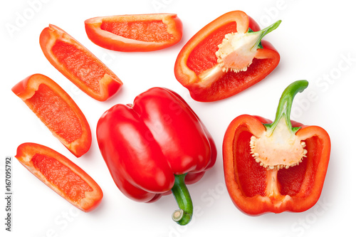 Canvastavla Red Peppers Isolated on White Background