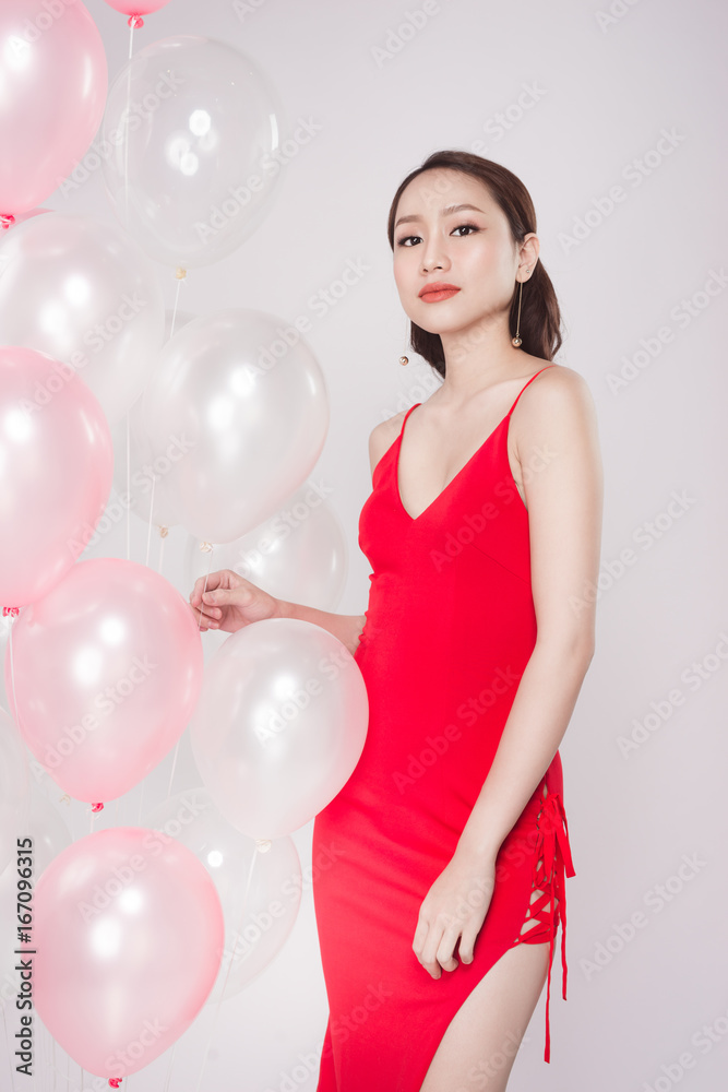 Pastel red dress sale