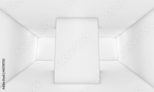 Abstract white empty interior, contemporary 3d