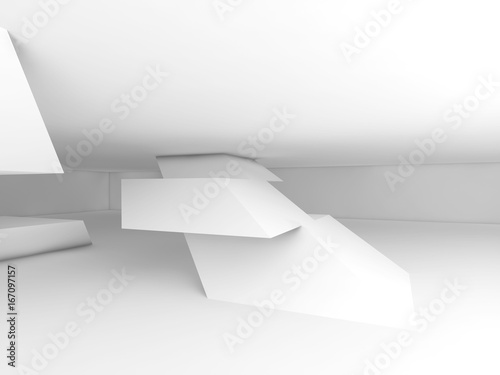 Abstract white empty interior, cg background 3d