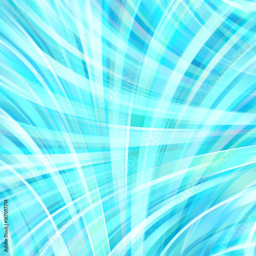 Vector illustration of blue, abstract background with blurred light curved lines. Vector illustration.