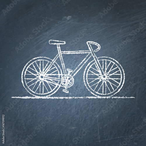 Bicycle sketch on chalkboard