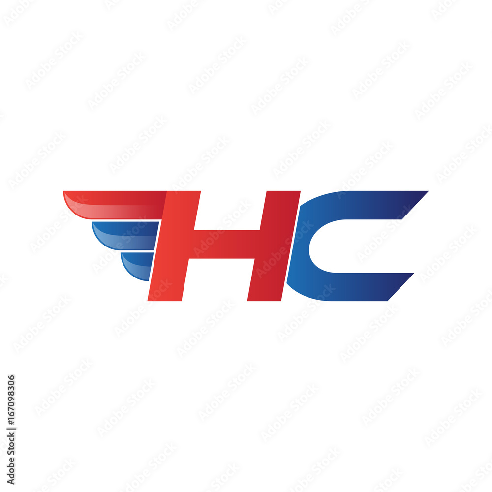 fast initial letter HC logo vector wing fast initial letter HC logo vector wing